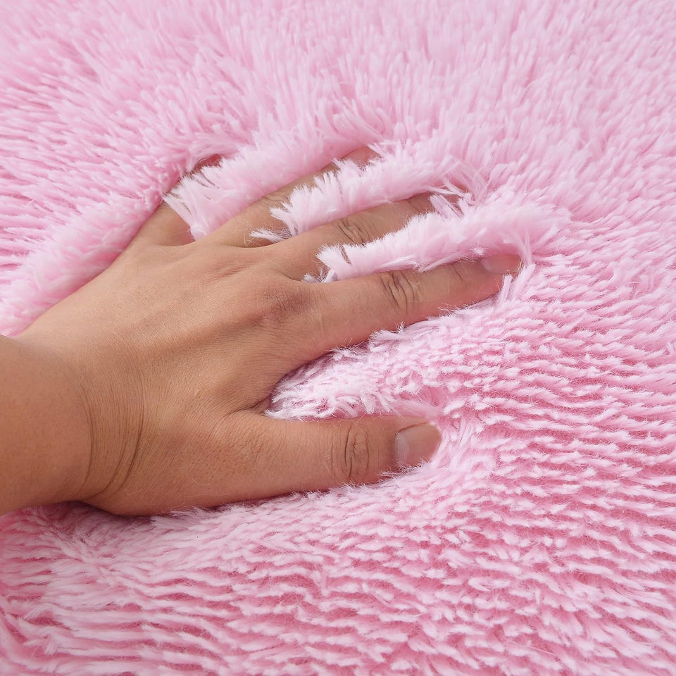2Pc/3Pc Fluffy Bathroom Rugs Shaggy Bathroom Rugs Sets 2 Piece Bathroom Rugs Sets 3 Piece Toilet Lid Bathroom Decor Set Soft & Washable(3Pc Set, Taupe)