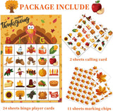 Thanksgiving Bingo Game - 24 Player Cards, Family & Toddler Friendly, Classroom Party Activities