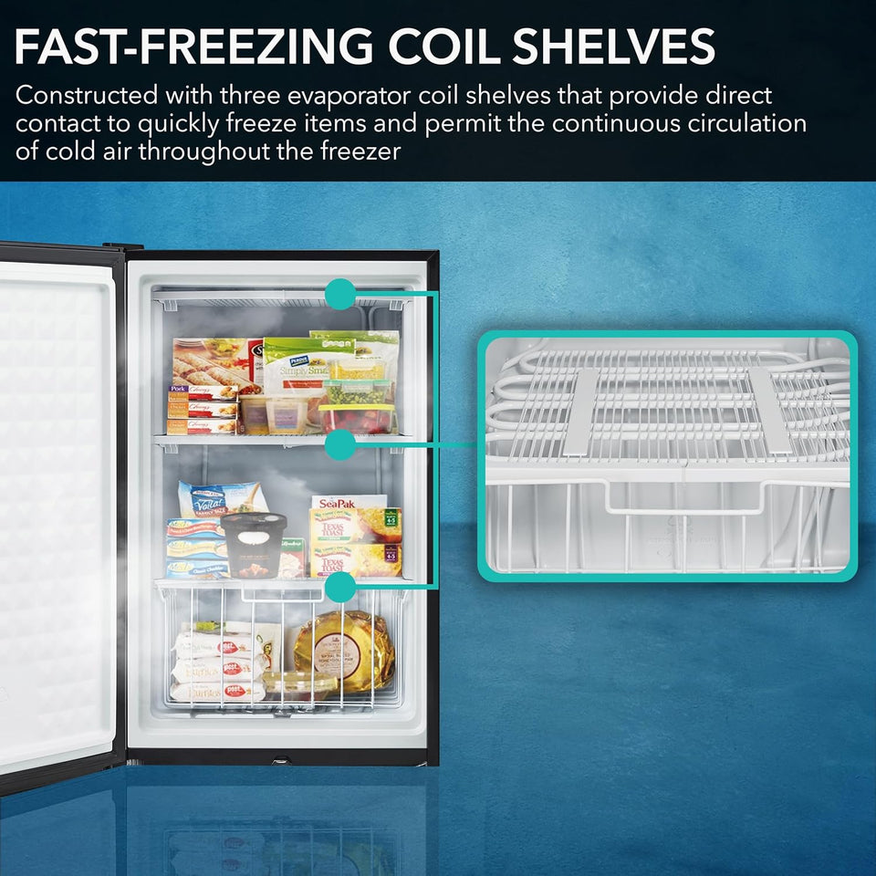 CUF-301SS Energy Star 3.0 Cubic Feet Upright Freezer, 21" D X 19.5" W X 33.5" H, 3, Stainless Steel