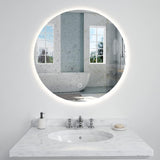 round LED Bathroom Mirror for Wall L 32 Inch LED Lighted Bathroom Mirrors, Anti-Fog Lighted Bathroom Mirrors for Wall, Waterproof Backlit Mirror Bathroom, Memory Touch