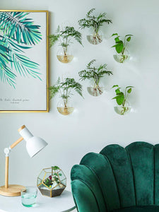 Wall Hanging Glass Planters 2Pcs Spherical Shape Plant Pots Terrarium Container Vase with 2.12 OZ Colorful Stones Indoor Outdoor for Home Garden Office Wedding