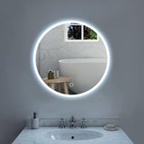 round LED Bathroom Mirror for Wall L 32 Inch LED Lighted Bathroom Mirrors, Anti-Fog Lighted Bathroom Mirrors for Wall, Waterproof Backlit Mirror Bathroom, Memory Touch