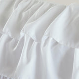 Comforter Set Twin, Waterfall Multi Layers Ruffle Comforter Set, Shabby Chic Preppy Bedding Set, Soft Twin Comforter Set for Teen Girls, Toss Pillow, Twin/Twin XL White 4 Piece