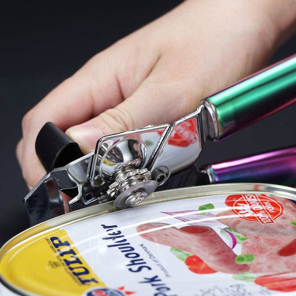 Stainless Steel Rainbow Handle Can Opener, Heavy Duty