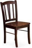 DLC-MAH-W Dublin Dining Chairs - Slat Back Solid Wood Seat Chairs, Set of 2, Mahogany