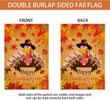 Thanksgiving Flag 28X40 Double Sided,Happy Thanksgiving House Flag,Vertical Burlap Turkey Thanksgiving Flag,Thanksgiving House Flag Outdoor for Sign