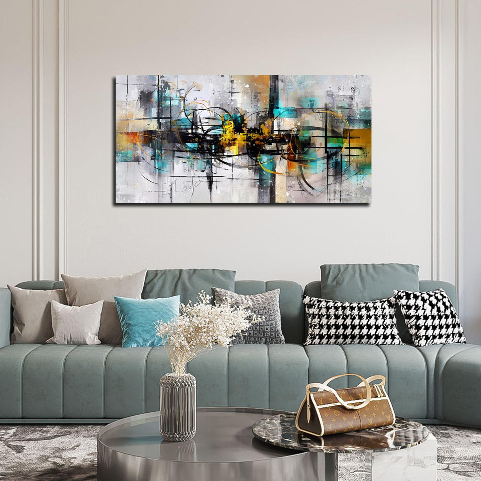 Abstract Wall Art for Living Room - Black and White Canvas Wall Art for Bedro...