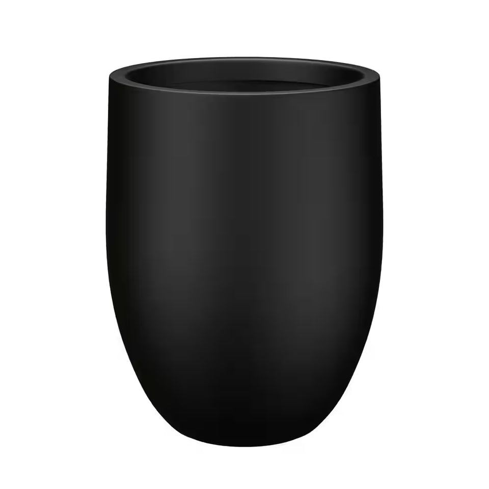 Lightweight 16In. X 22In. Charcoal Black Extra Large Tall round Concrete Plant Pot/Planter for Indoor & Outdoor