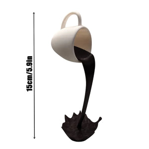 Floating Spilling Coffee Cup Sculpture Kitchen Decoration Spilling Magic Pouring Splash Creative Desktop Decor Home Decoration