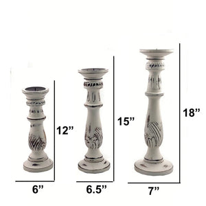 18'' H Wood Tabletop Candlestick