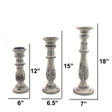 18'' H Wood Tabletop Candlestick