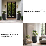 Lightweight 16In. X 22In. Charcoal Black Extra Large Tall round Concrete Plant Pot/Planter for Indoor & Outdoor