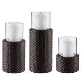 3 Piece Iron Tabletop Hurricane Holder Set