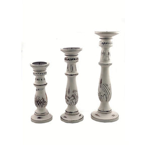 18'' H Wood Tabletop Candlestick