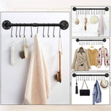 31.5 In. Black Wall Mounted Pot Rack with 14-Hooks, Detachable Pan Lid Utensils Organizer, Hanging Pot Rack Rail