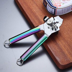 Stainless Steel Rainbow Handle Can Opener, Heavy Duty