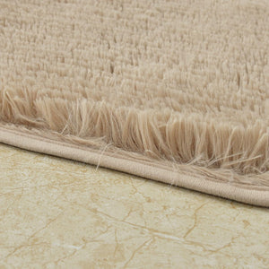 2Pc/3Pc Fluffy Bathroom Rugs Shaggy Bathroom Rugs Sets 2 Piece Bathroom Rugs Sets 3 Piece Toilet Lid Bathroom Decor Set Soft & Washable(3Pc Set, Taupe)