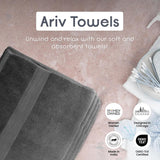 Premium Bath Towels Pack of 4, 100% Cotton, Large, Super Soft, Highly Absorbent, Quick Dry, Durable, Comfortable, Great Value & Quality, Perfect for Home & Bathroom - Grey