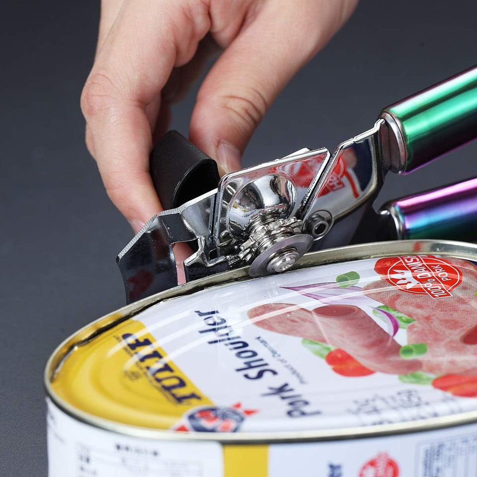 Stainless Steel Rainbow Handle Can Opener, Heavy Duty