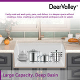 24" L X 19" W Rectangular White Fireclay Undermount Kitchen Sink with Basket Strainer and Sink Grid