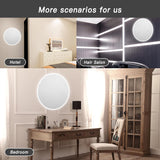 round LED Bathroom Mirror for Wall L 32 Inch LED Lighted Bathroom Mirrors, Anti-Fog Lighted Bathroom Mirrors for Wall, Waterproof Backlit Mirror Bathroom, Memory Touch