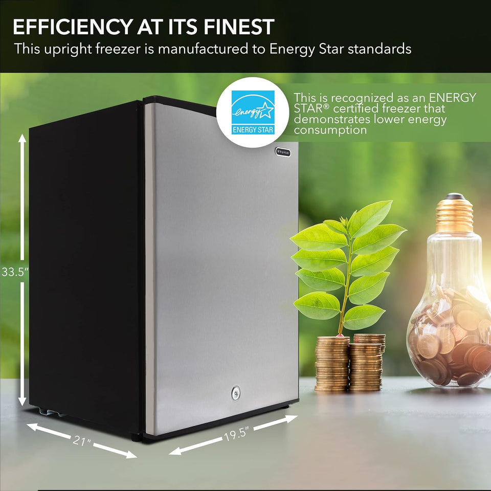 CUF-301SS Energy Star 3.0 Cubic Feet Upright Freezer, 21" D X 19.5" W X 33.5" H, 3, Stainless Steel