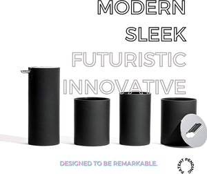 Sleek Matte Black Bathroom Accessory Set 4 Pcs Complete Bathroom Set Modern Bathroom Decor Bathroom Organizer Accesorios Para Baños Toothbrush Holder Soap Dispenser Set Home Decor Clearance