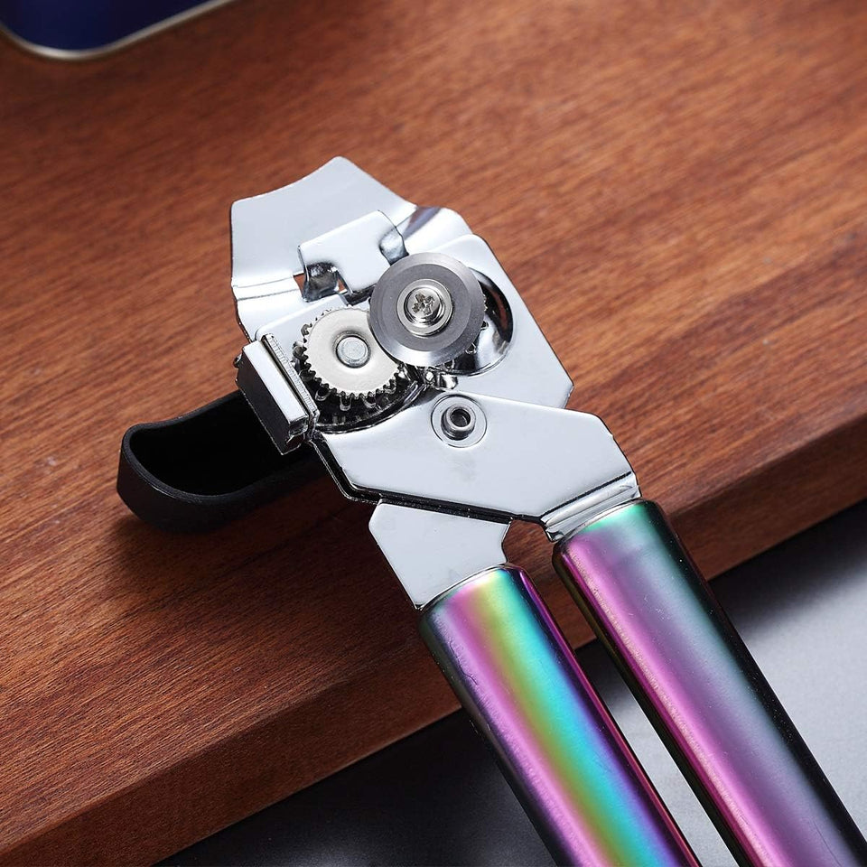 Stainless Steel Rainbow Handle Can Opener, Heavy Duty