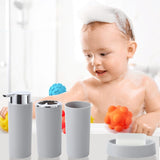 Bathroom Accessories Set Grey Bathroom Set with Trash Can, Toothbrush Holder Soap Dispenser Soap and Lotion Set Tumbler Cup Qtip Holder