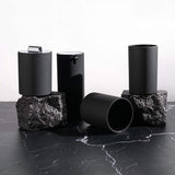 Sleek Matte Black Bathroom Accessory Set 4 Pcs Complete Bathroom Set Modern Bathroom Decor Bathroom Organizer Accesorios Para Baños Toothbrush Holder Soap Dispenser Set Home Decor Clearance