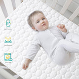 Crib Mattress Protector Pad Waterproof, Toddler Machine Washable & Dryer Fit Baby Bed Mattress Protector (Standard Size 52” X 28”)