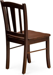DLC-MAH-W Dublin Dining Chairs - Slat Back Solid Wood Seat Chairs, Set of 2, Mahogany