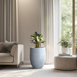 17 In. Large Soft Slate Concrete round Planter / Pot with Drainage Holes