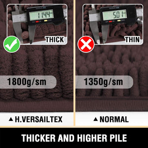 Bathroom Rugs Bath Mats for Bathroom Non Slip Luxury Chenille Bathroom Rugs Extra Soft Absorbent Shaggy Bathroom Mat Rugs Washable Fast Dry 2 Piece (Chocolate, 20" X 32"/17" X 24")