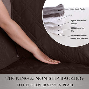 100% Waterproof Couch Cover for Pets Washable Sofa Slipcover for 3 Cushion Co...