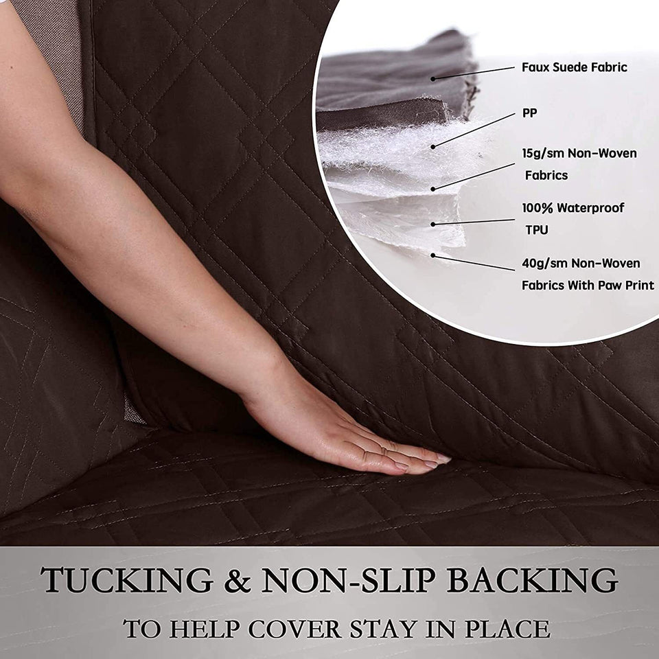 100% Waterproof Couch Cover for Pets Washable Sofa Slipcover for 3 Cushion Co...