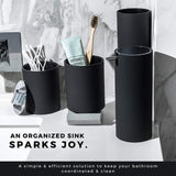 Sleek Matte Black Bathroom Accessory Set 4 Pcs Complete Bathroom Set Modern Bathroom Decor Bathroom Organizer Accesorios Para Baños Toothbrush Holder Soap Dispenser Set Home Decor Clearance