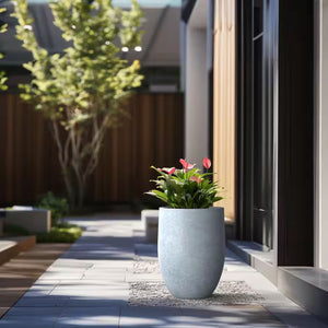 17 In. Large Soft Slate Concrete round Planter / Pot with Drainage Holes