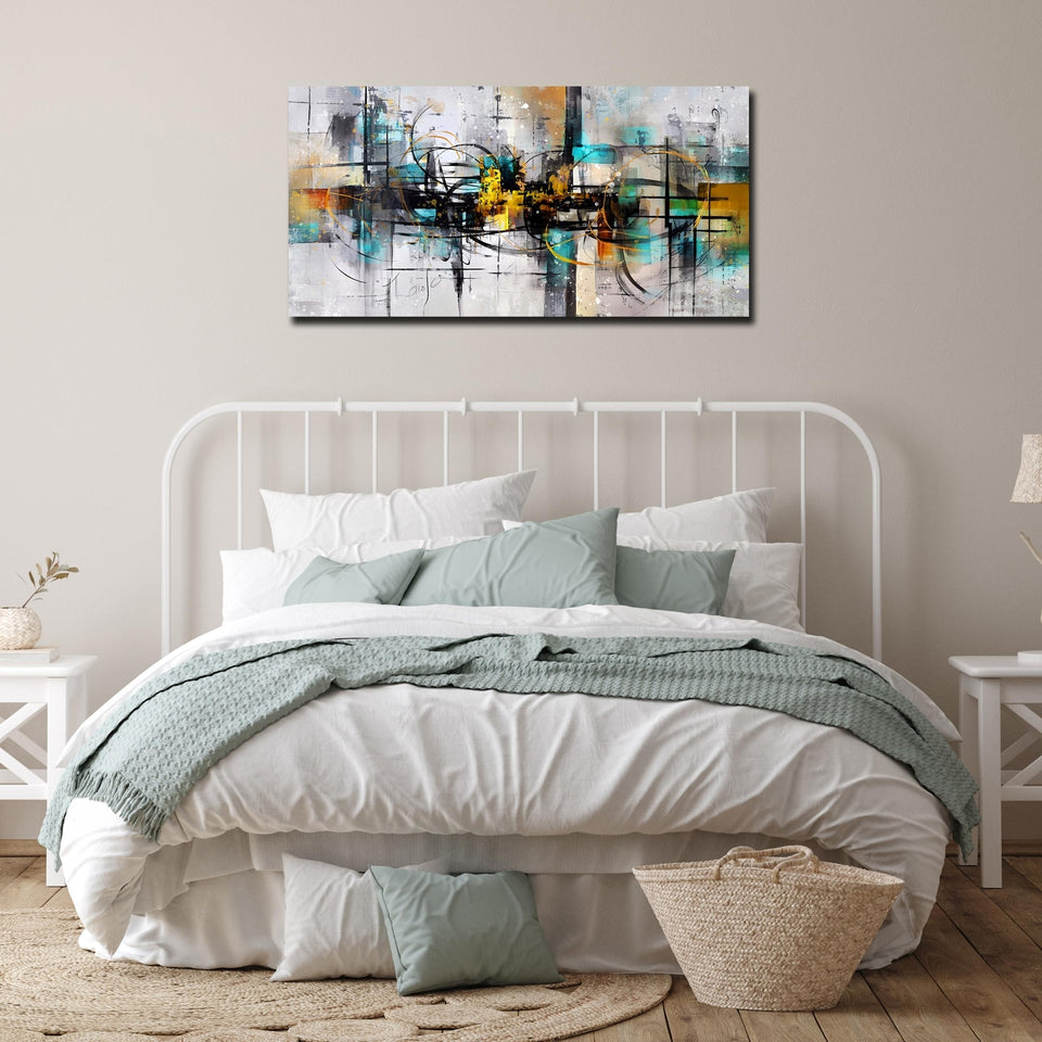 Abstract Wall Art for Living Room - Black and White Canvas Wall Art for Bedro...