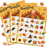 Thanksgiving Bingo Game - 24 Player Cards, Family & Toddler Friendly, Classroom Party Activities