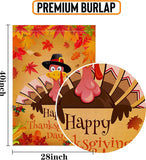 Thanksgiving Flag 28X40 Double Sided,Happy Thanksgiving House Flag,Vertical Burlap Turkey Thanksgiving Flag,Thanksgiving House Flag Outdoor for Sign
