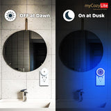Blue LED Night Light, Plug In, Dusk to Dawn Smart Sensor, Small round Nightlight, Energy Saving, Night Light Plug into Wall for Bathroom, Kitchen, Bedroom, Hallway, Stairway, Travel, 2 Pack