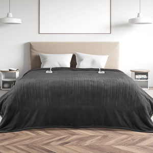 Electric Heated Blanket Queen Size 84''X90'', Fast Heating with Dual Controllers, 10 Heating Levels, 10H Timers, Preheat Function - Gray