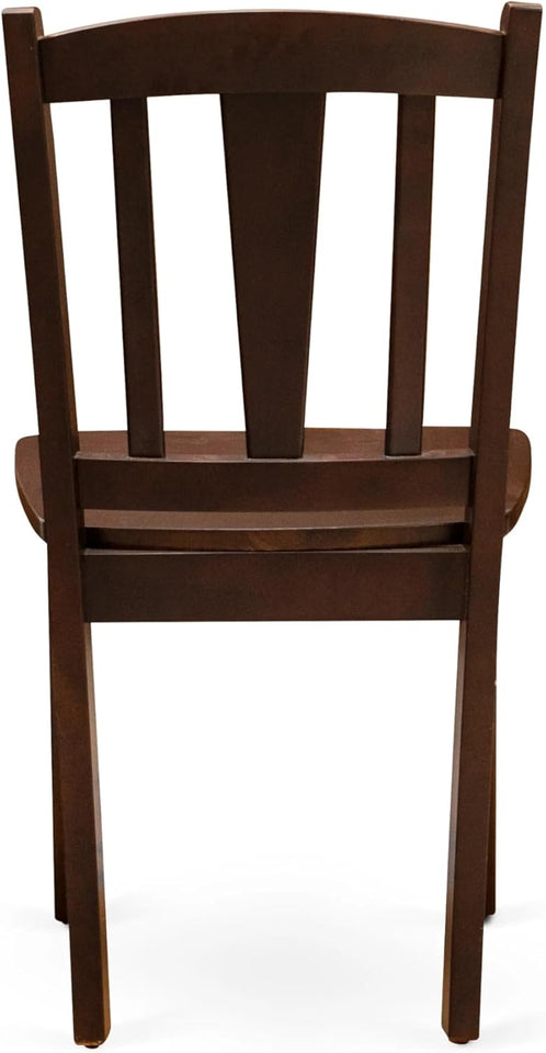 DLC-MAH-W Dublin Dining Chairs - Slat Back Solid Wood Seat Chairs, Set of 2, Mahogany