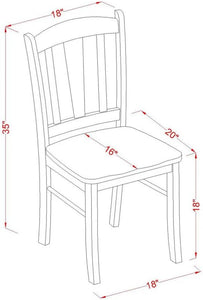 DLC-MAH-W Dublin Dining Chairs - Slat Back Solid Wood Seat Chairs, Set of 2, Mahogany
