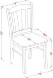 DLC-MAH-W Dublin Dining Chairs - Slat Back Solid Wood Seat Chairs, Set of 2, Mahogany