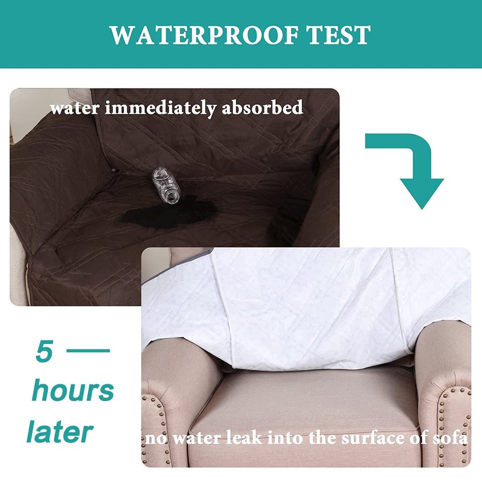 100% Waterproof Couch Cover for Pets Washable Sofa Slipcover for 3 Cushion Co...
