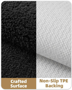 Small Bath Mats for Bathroom Non Slip, 16"X24" Black Bathroom Rugs, Absorbent, Soft, Washable, Microfiber Bath Rug Shower Mat