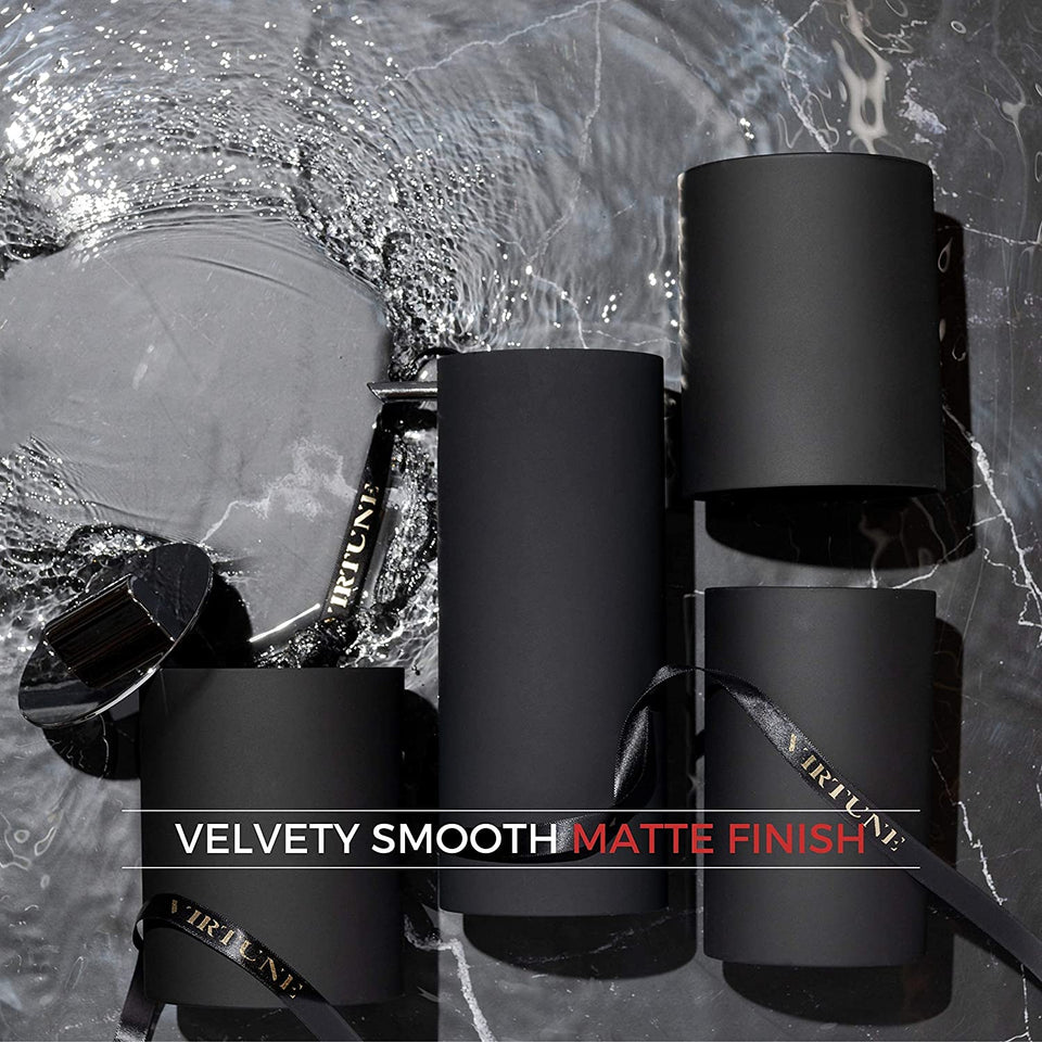 Sleek Matte Black Bathroom Accessory Set 4 Pcs Complete Bathroom Set Modern Bathroom Decor Bathroom Organizer Accesorios Para Baños Toothbrush Holder Soap Dispenser Set Home Decor Clearance