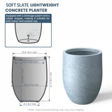 17 In. Large Soft Slate Concrete round Planter / Pot with Drainage Holes